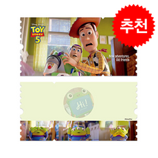 디즈니 픽사 토이 스토리 5 와이드 티켓 엽서 5 우디 버즈, 아르누보, Pixar