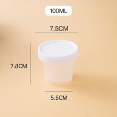 디저트컵 다회용 아이스크림 요거트 푸딩컵 투명 내열성 홈카페용기 100ml 컵+뚜껑 60개 세트, 1개