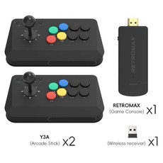 무선 Y3A 맥스 아케이드 스틱 파이트 PC TV 박스 멀티 시스템 파이팅 게임 컨트롤러, 2 pcs