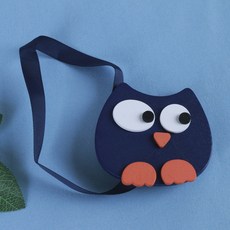 심플하고 귀여운 캐릭터 커튼 자석 버클 아이디어 펀치 프리 커튼 버클 제공, 파란 올빼미, 1개