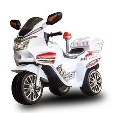 TECHONE MOTO 25 兒童電動警車單驅三輪摩托車, 珍珠白, 1個