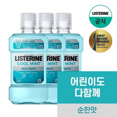 리스테린 쿨민트 마일드 구강청결제, 250ml, 3개