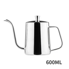 거위 부리 주전자 구즈넥 스테인레스 커피 메이커 핸드 액세서리 티팟 냄비 스틸 600ml, 1개