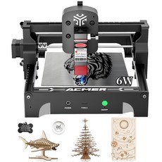 ACMER 휴대용 미니 커팅기 레이저 각인기 조각기 마킹기 나무 금속 유리 가죽 플라스틱 조각 S1 6W, 1개