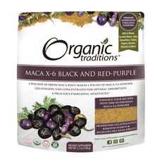 Organic traditions 黑色和紅紫色瑪卡粉, 1個, 150克