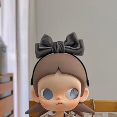 팝마트 지거 액션 피규어 인형 액세서리 BJD 인형 밀짚모자 머리띠 모자 헤어악세서리 베레모 스카프, 아기 없어  지가 가지 자매, 그레이 리본 머리띠