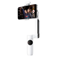 AI 雲臺穩定器 內置自動 Insta360 手機雲臺 3 Flow 智慧型手機三腳架 穩定追蹤軸, 1個, 白色, 1) White 獨立使用