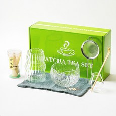 57도씨 내열유리 말차 차선 다관 7종 다도세트, 유리말차도구세트, 1개