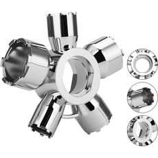 업그레이드된 금속 10-in-1 수도꼭지 에어레이터 도구 - 헤비 듀티 히든 리무버 전체 크기 범위 M16.5에서 M28 주택 소유자 및 전문 배관공에게 적합 프리미엄 배관