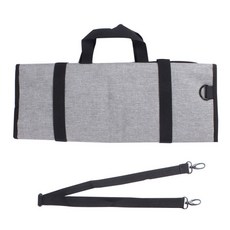 16 슬롯 요 칼 롤 가방 접이식 휴대용 닉 파티 주방 보관 주머니 야외 블랙 운반 케이스, Gray - Knife Bag