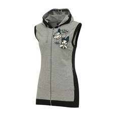 디즈니골프 여성 배색 후드 집업 니트 조끼 베스트 DM3LKV006