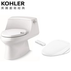 KOHLER San Raphael 馬桶 K-3722T-HC-0 搭配 C3-255 電腦馬桶蓋 (管路隱藏版), 1個
