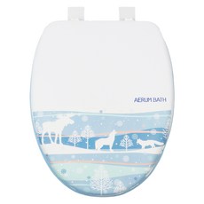 투투파파 윈터울프디어 변기커버 중형 대형 소프트 변기시트, 1개, 윈터울프 블루