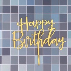 10개세트 아크릴 생일 케이크 토퍼, 1세트, 골드 생일