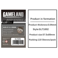 110 슬리브 보드 게임 GAMELAND 보호기 투명, 01 71002(57.5x89mm)