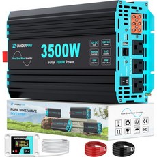 RV 트럭 태양열 가정용 오프 그리드용 4000와트 인버터 퓨어 사인 웨이브 12V 120V AC 4개의 AC 콘센트가 있는 파워 인버터 30W 타입-C 5V 3.1A USB, 12V-3500W Pure Sine Wave Inver