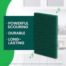 Scotch-Brite 튼튼한 수세미 8개입 냄비 프라이팬 주물 쿡탑 그릴 오븐랙 바베큐용, Green