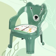 兒童餐椅叫叫椅帶前置寶寶防摔兒童椅子兒童靠背椅小孩兒童座椅, 加厚【牛油綠】