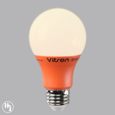 컬러 램프 주황색 조명 색깔전구 전구 LED 벌브 칼라 8W E26 A60 오렌지 주황 비츠온, 호박색, 1개
