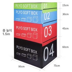 점핑 점프 박스 스텝 매트 소프트 장비 와드 운동 발판 플라이오, 1. 4색 세트 성인