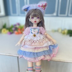 30公分BJD改妝娃娃 六分關節娃娃 3D真眼換裝娃娃, 1個, 幕幕,圖片款娃娃一整套