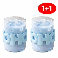 실리콘 디자인 친환경 컵슬리브 컵홀더, 2개, 블루