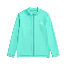 [내셔널지오그래픽] 키즈 K232URG710 베이직 스몰로고 집업 래쉬가드 MINT GREEN, 150