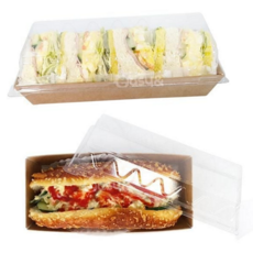 테이크아웃 포장 용기 일회용 직사각 샌드위치 크라프트 도시락 용기 종이 런치박스 베이커리 포장재 박스