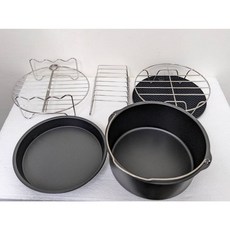 三隻小豬 氣炸鍋配件六吋(附吐司架), 1個, 黑色6件組
