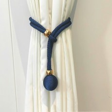 窗簾綁帶輕奢紗簾綁繩紮束帶簡約釦環綁飾可調節神器布帶一件窗簾裝飾配件, 寶藍(一對裝), 1個