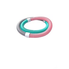 軟呼啦圈 彈簧呼啦圈 馬卡龍色 彈力收腹 美腿美臂美背 健身圈 腹肌訓練 美體圈, 1個, 升級款 軟式彈簧呼啦圈1.6kg, 藍灰粉, 1.6kg