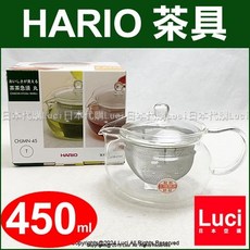 HARIO CHJMN-45 日本製耐熱玻璃花茶壺 450ml 急須丸, 透明, 1個
