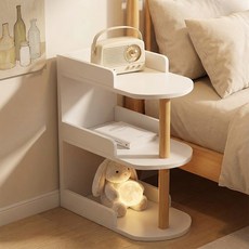 Zzang Room 모던 심플 침대 미니 협탁 침실 거실, 화이트3단, 1개