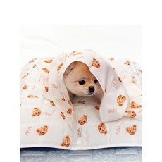 해피앤퍼피 시원한 강아지이불 20가지 디자인 강아지 고양이 여름 인견블랭킷 오가닉블랭킷 낮잠이불 담요, 떠블유곰(인견)