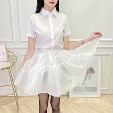 핫스윗 패티코트 속치마 이너 볼륨 스커트 화이트 기장 45cm 노와이어 자연스러운 볼륨