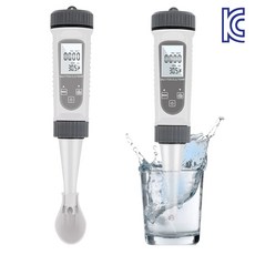 디지털 염도계 다기능 염도측정기 가정 식당 업소용 4종 측정 TDS측정기 온도 측정기 어항 수영장 해수 수질 측정기, 1개, 회색