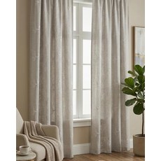 Homewear 창문 커튼 패널 2개 홈 거실 침실 127 x 213.4cm(50 84인치) 100% 폴리에스터 로드 포켓 암막 조명 감소 꽃무늬 자수