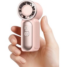Gaiatop 휴대용 미니 팬 6가지 속도 16900 RPM 고속 개인 선풍기 LED 디스플레이 USB 충전식 메이크업 여행 야외용 여성용 선물 블랙 173893, 핑크