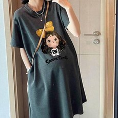 라운드넥 데일리 임산부 편안한 스타일 여성 디자인