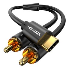 벤션 하이파이 DAC C타입 to 2 RCA 오디오 케이블, 1.5m, 1개