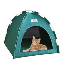 Alfyng 고양이 텐트 새끼 고양이 텐트 동굴 둥지 침대 작은 강아지를 위한 휴대용 반려동물 고양이 텐트 집 부드러운 매트가 있는 접이식 집 사계절 실내 및 실외 (3, 그린