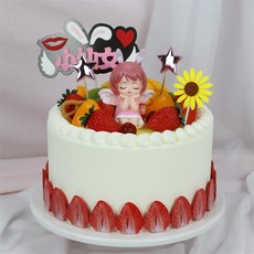 모형 케이크 생일 소품 파티용품 촬영용 샘플 스튜디오 케잌 클레이, 6인치, 바간디-H38