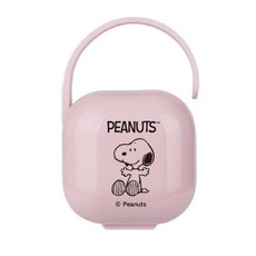 小媽咪團購趣史努比奶嘴收納盒，奶嘴防塵收納盒，可愛造型奶嘴盒，外出必備奶嘴收納神器, 1個, 史努比奶嘴收纳盒-粉