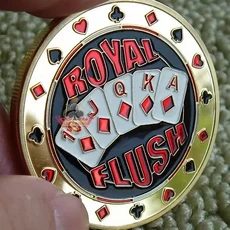 쿠쿠스토어 럭키 코인 텍사스 홀덤 칩 라운드 메탈 기프트 프레스 뱅커 포지션, 23 Lucky Coin A5