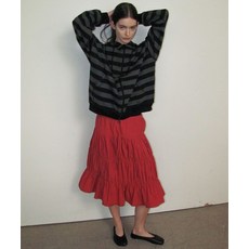 매장정품 파르티멘토 PARTIMENTO WOMEN [구효민 PICK]PWC 레이스 트림 티어드 미디 스커트_칠리 PWC-2612RD 688070
