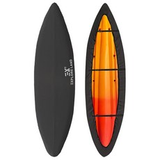 Explore Land 방수 카약 커버 - 변색 방지 600D 튼튼한 카누 먼지 보관 2.8-3.2m(9-10피트) 카약에 적합 블랙