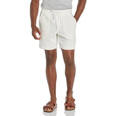 Vince 남성 반바지 헤링본 텍스처 풀온핏 드로스트링 허리밴드