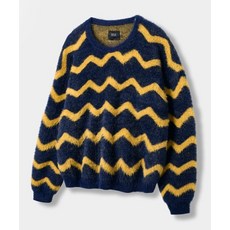 브랜드정품 디미트리 블랙 에센셜 헤어리 라운드 니트_웨이브 네이비 346331