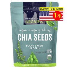 Viva Naturals 건강 영양 식품 슈퍼 푸드 오메가 3 6 지방산(ALA) 풍부 오가닉 치아 씨드 454g 1개, Viva Naturals, Chia Seeds, 1 l