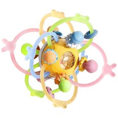 【寶寶超喜歡的手搖鈴】曼哈頓手抓球 固齒器 嬰幼兒益智 咬咬球 手搖鈴, single color, 1個, single product